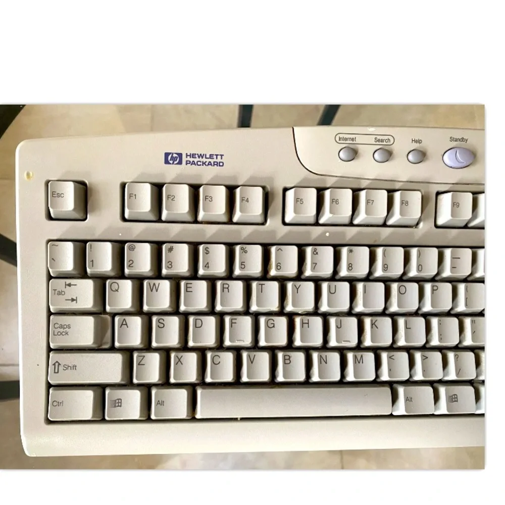⌨️HP⌨️ RT2856TW WIRED 5’10” CORD ADJUSTABLE PEGS KEYBOARD EUC 🖥